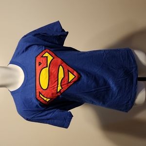 Superman comic hero blue L tshirt